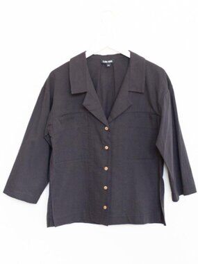 Ilana Kohn Mapes button down shirt "inky" black